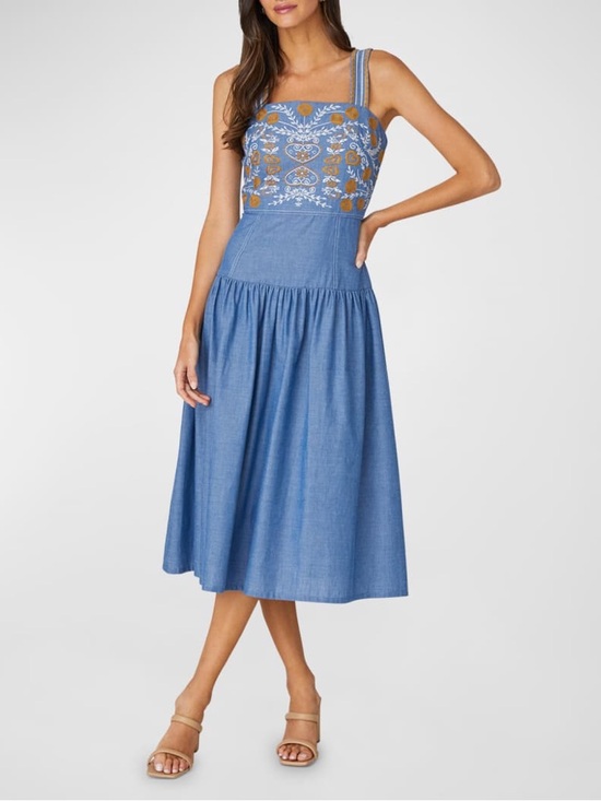 Shoshanna Dresses & Skirts - Shoshanna Greta Embroidered Knee-Length Dress